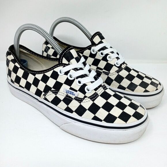 VANS Authentic Checkerboard Women's Size 6 White Black Golden Coast Skate - Picture 2 of 11